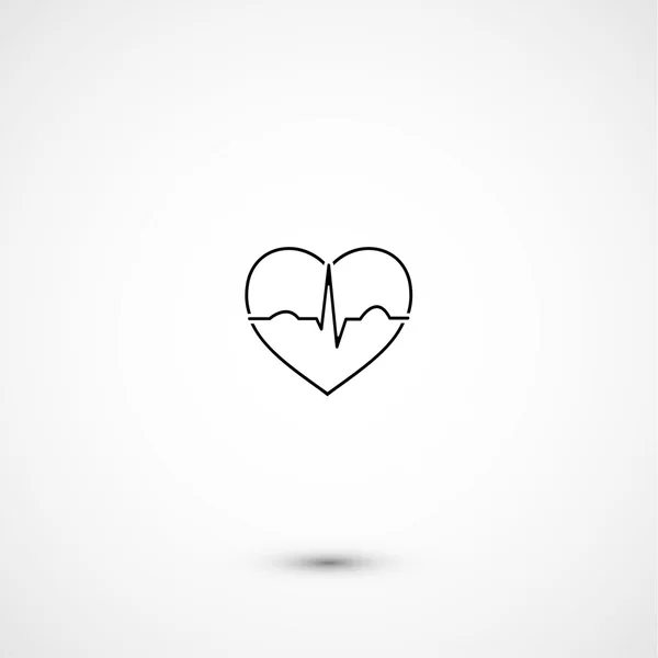 Corazón minimalista simple ecg — Vector de stock