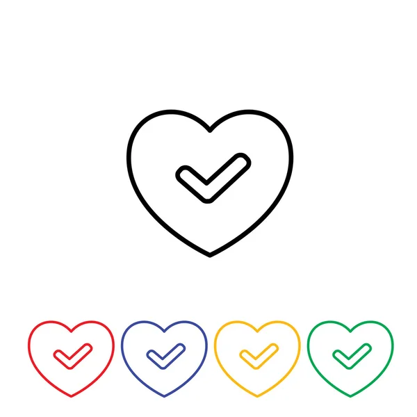 Verde buen corazón icono — Vector de stock