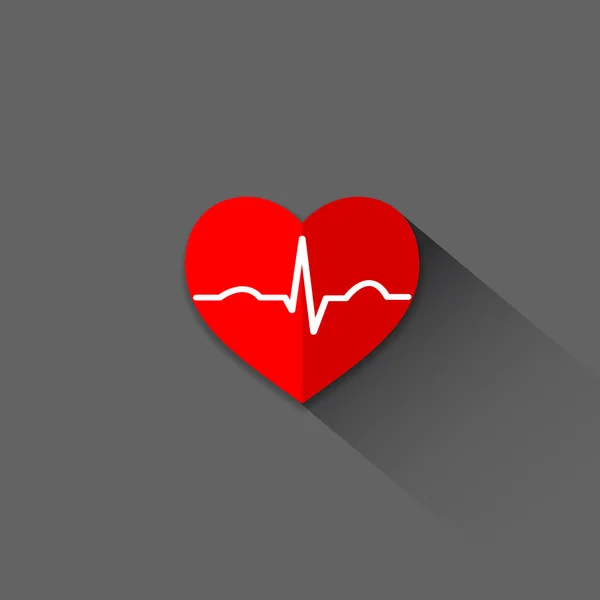 Icono de ritmo cardíaco de moda plana — Vector de stock