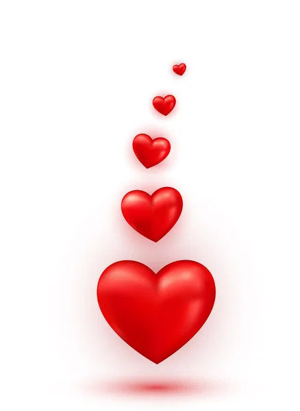Coeurs Valentine abstrait fond brillant — Image vectorielle