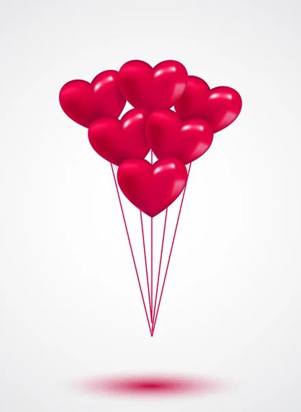 Rosa Herz Valentinstag Luftballons Hintergrund — Stockvektor