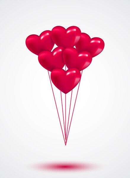 Pink heart Valentine balloons background