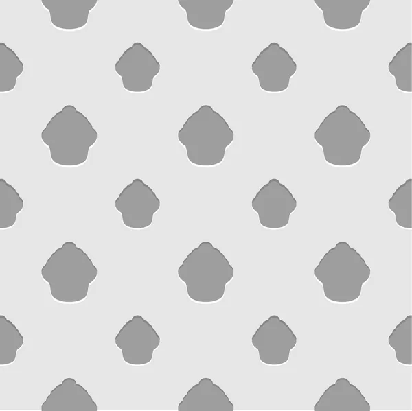 Abstract gray and white seamless cupcake background — Stockvector