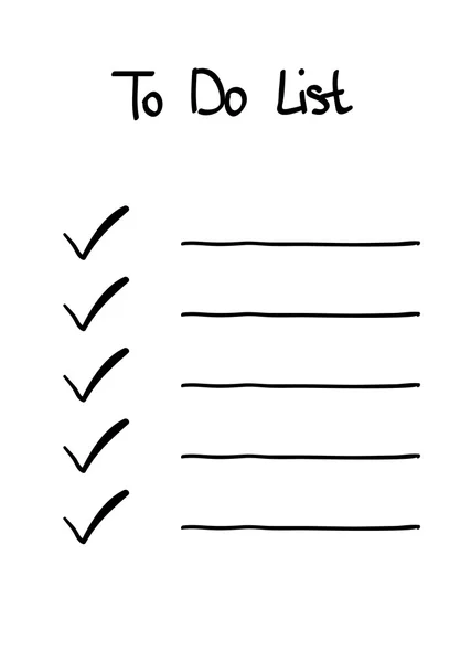 Doodle χειρόγραφα, να κάνουμε λίστα ελέγχου — Διανυσματικό Αρχείο