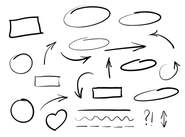 Oklar daireler ve soyut doodle tasarım yazma