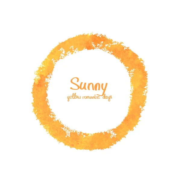 Yellow summer watercolor vector banner — Stock Vector