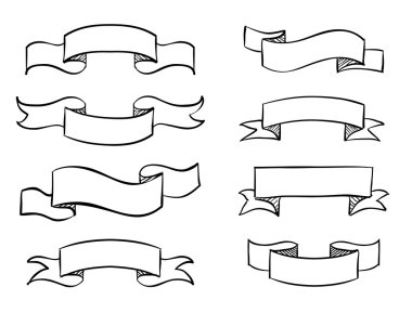 Çizilmiş afiş karalama vektör vintage kaydırma