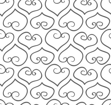 Sorunsuz çizilmiş doodle kalp arka plan