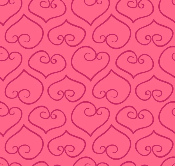 Fondo de corazón de garabato dibujado a mano sin costuras — Vector de stock