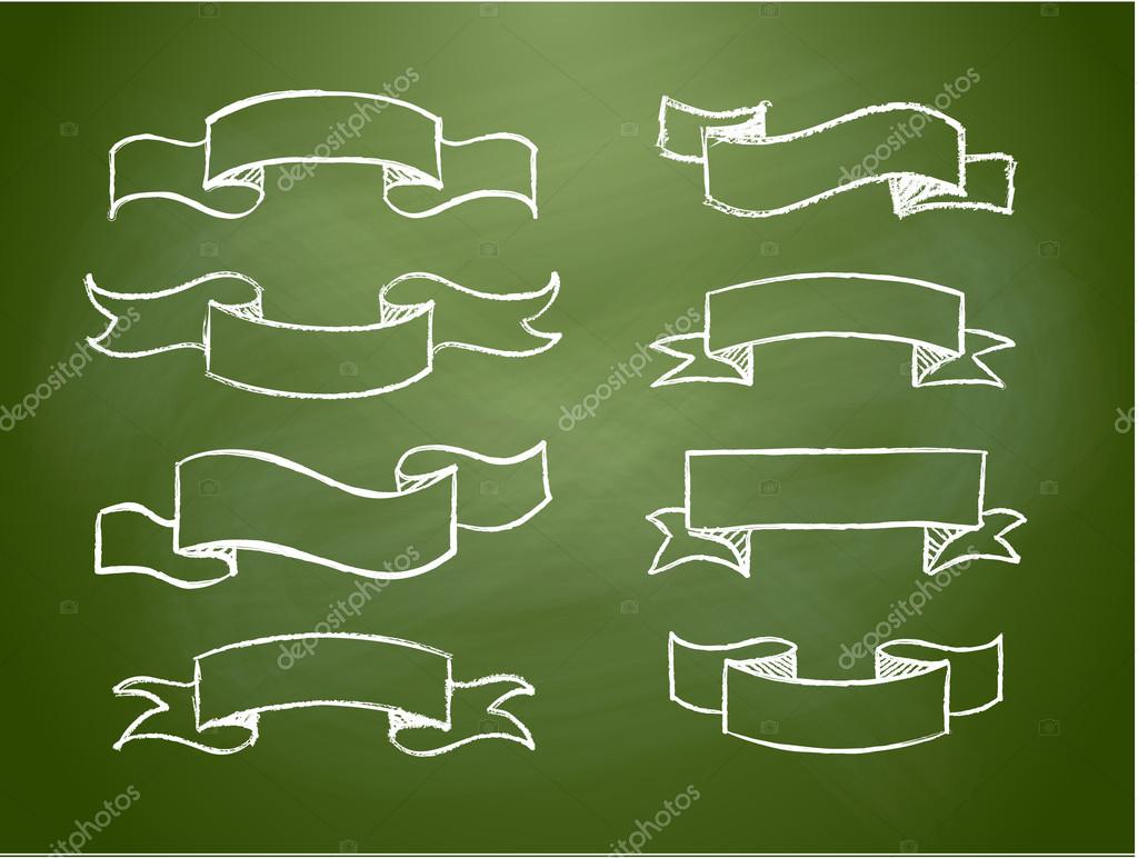 Handdrawn banner scribble vector vintage scroll Stock Vector by