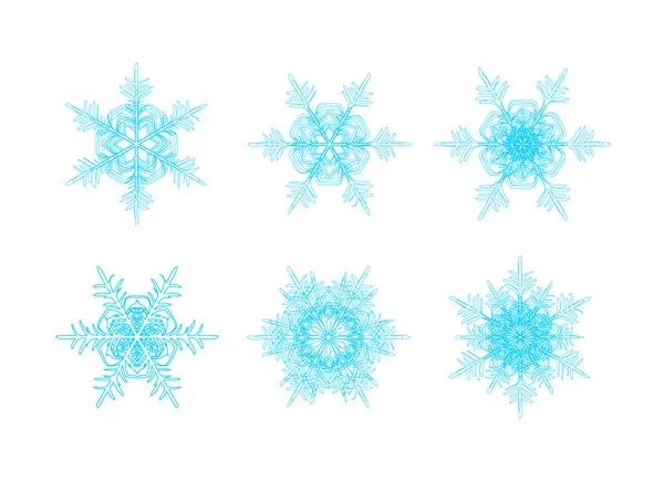 Vector azul copos de nieve doodle diseño — Vector de stock