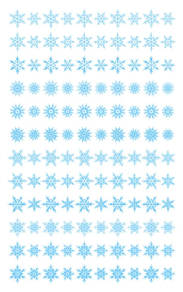 Ensemble de bordures vectorielles de flocons de neige gribouillis — Image vectorielle