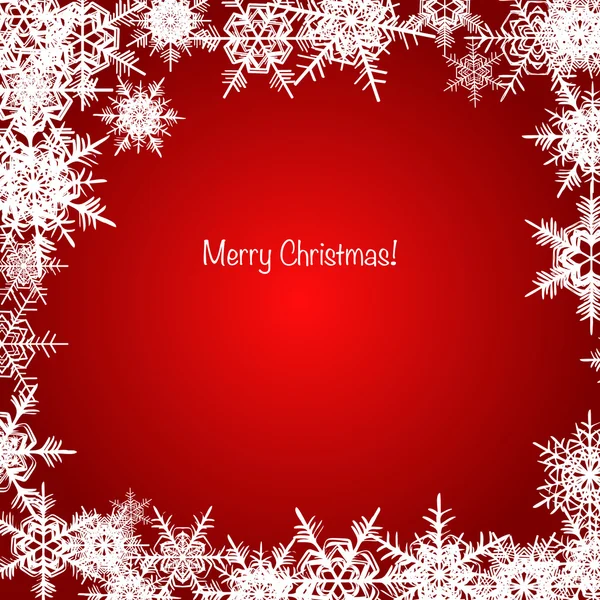 红色和白色闪亮的圣诞雪花背景 — 图库矢量图片