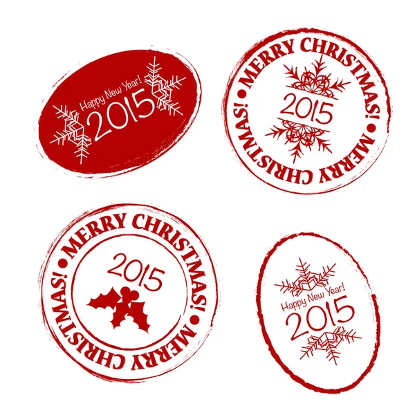 Merry Christmas grunge post stamp — Stock Vector