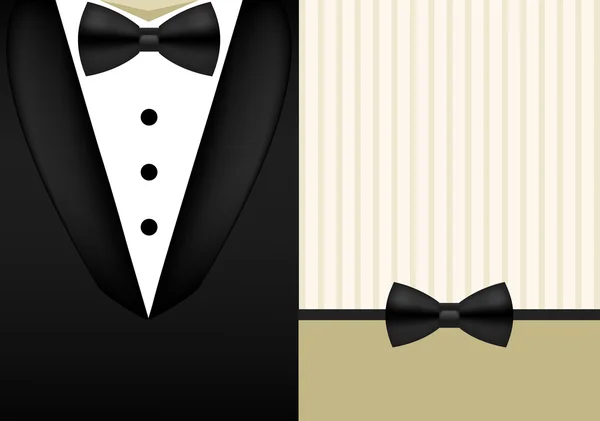 Vector bow tie tuxedo invitation design template — Stock Vector