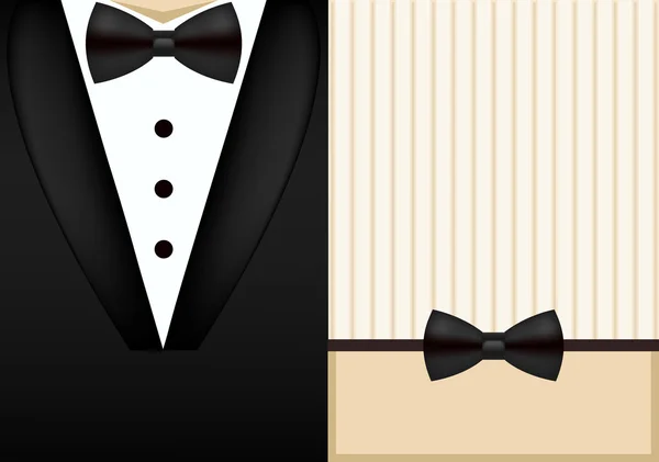 Векторна краватка тукседо шаблон дизайну запрошення — стоковий вектор