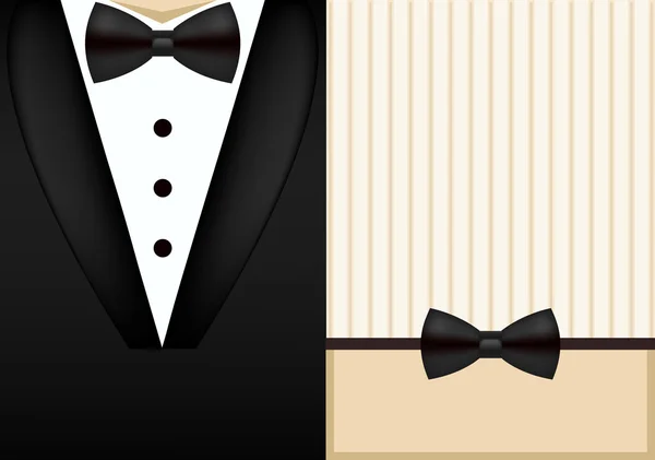 Vector strikje tuxedo uitnodiging ontwerpsjabloon — Stockvector