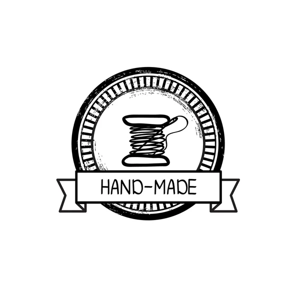 Hand-drawn retro vector hand-made badge — Stock Vector