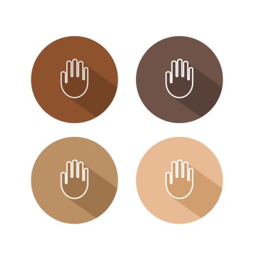 Vektör el palm simgesi uzun gölge ile