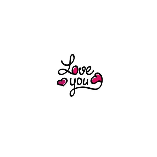 Amo você lettering design de vetor Valentine —  Vetores de Stock