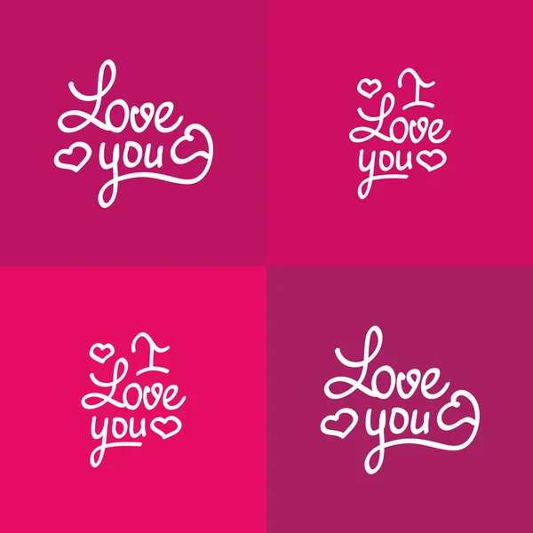 Uppsättning kärlek dig bokstäver Valentine vektor design — Stock vektor