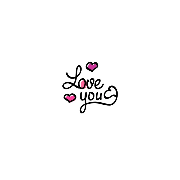 Hou van je belettering Valentine vector design — Stockvector