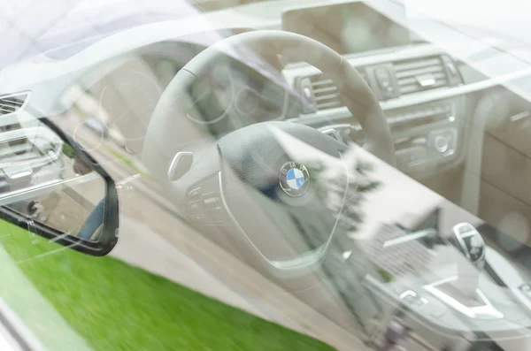 Interior of new modern model BMW car — Stock Photo, Image