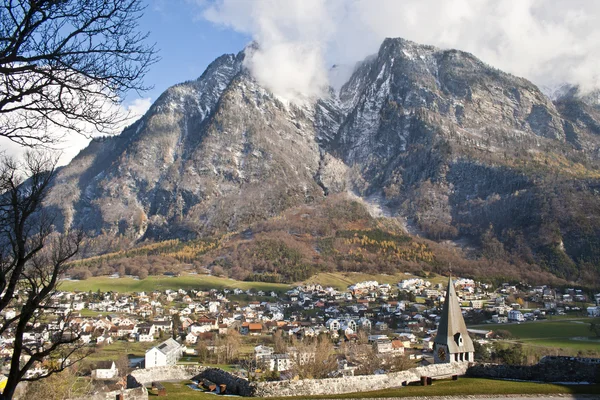 Liechtenstein az Európai Alpokban-völgy — Stock Fotó