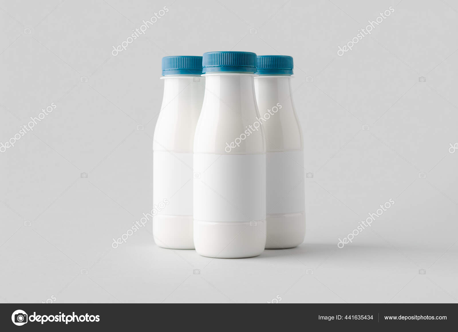 Download White Plastic Yogurt Milk Bottle Mockup Blank Label Stock Photo Image By C Shablonstudio 441635434