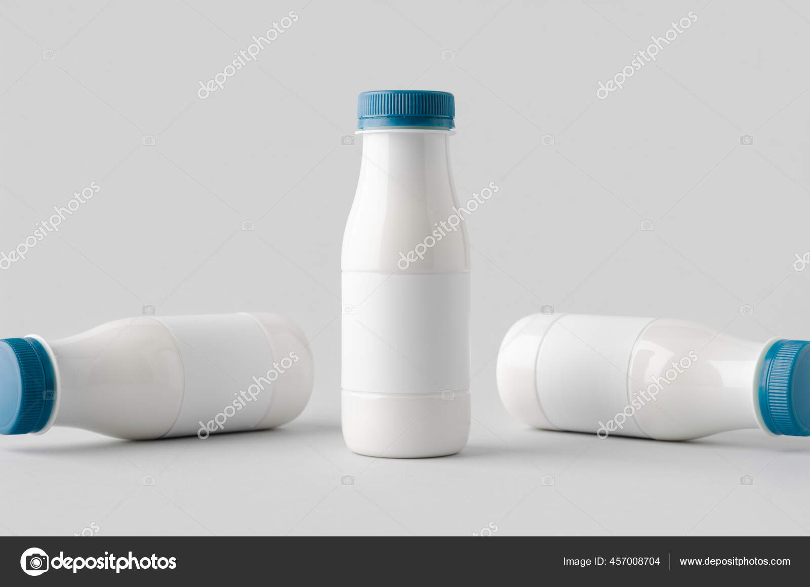 Download White Plastic Yogurt Milk Bottle Mockup Blank Label Stock Photo Image By C Shablonstudio 457008704