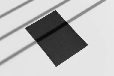 Siyah broşür, kartpostal, davetiye maketi, gölge örtüsü, 5x7 oranında