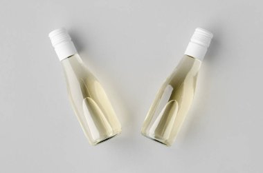 Küçük beyaz şarap şişesi modeli. Burgundy, alsace, rhone şekli.