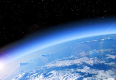 view of Earth from space clipart