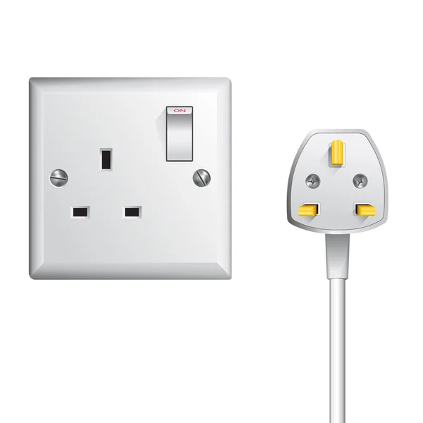 UK-uttag och kabel — Stock vektor