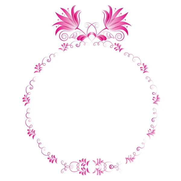 Pink floral frame — Stock Vector