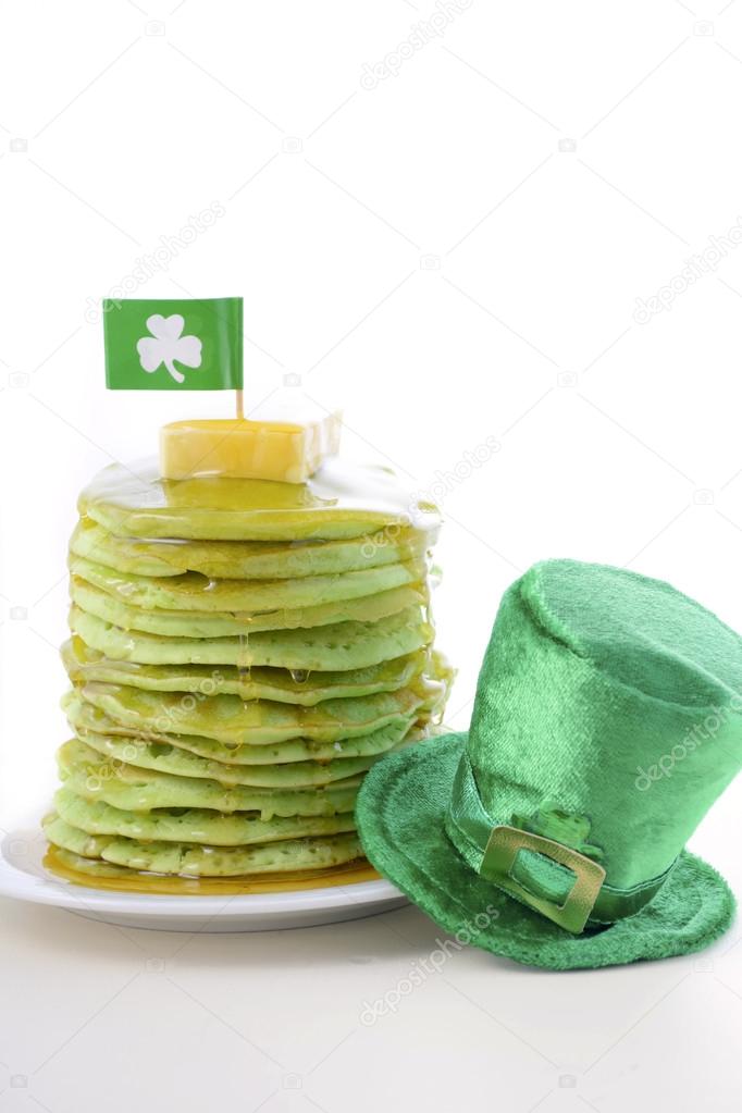St Patricks Day green pancakes