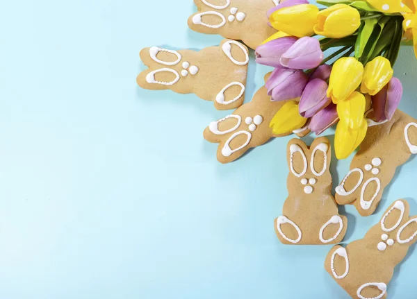 Buona Pasqua pan di zenzero Cookie Bunnies — Foto Stock