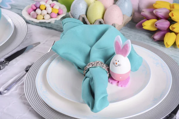 Happy Easter Table Setting. — Stock Photo, Image