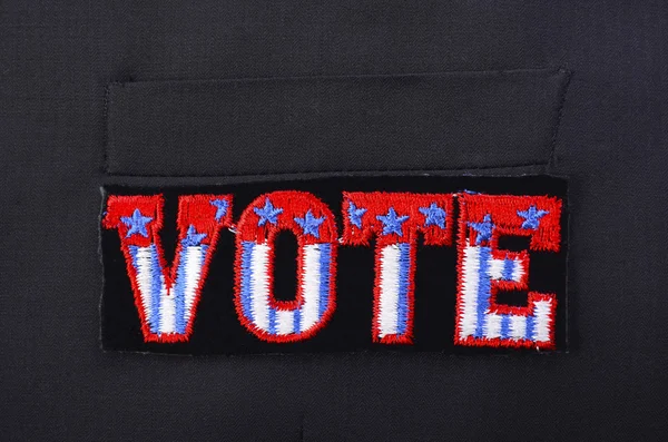 USA omröstning Badge på kostym ficka. — Stockfoto