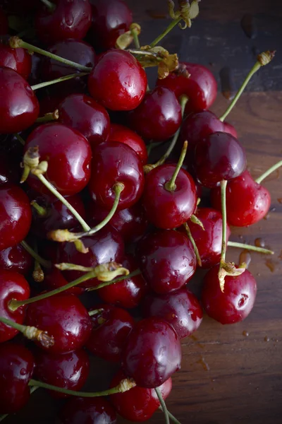 Fresh black cherries fruit — Stock Photo, Image