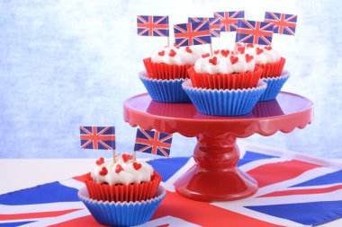 İngiltere bayrakları ile parti cupcakes