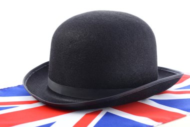 Melon şapkasını ve İngiliz bayrağı.