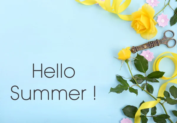 Summertime background with decorated borders. — Stock Photo, Image