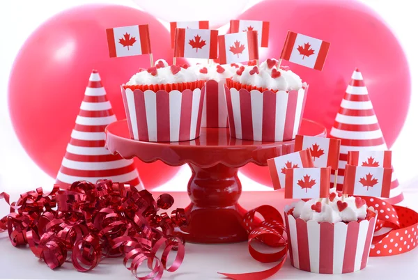 Feliz Día de Canadá Cupcakes Fiesta — Foto de Stock