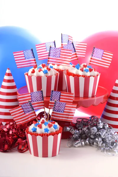 USA tema muffins i en partyscen. — Stockfoto