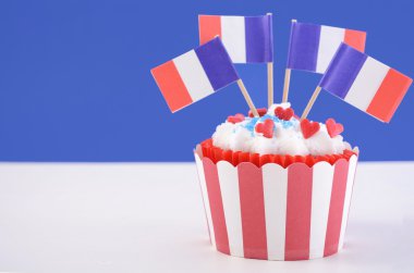 Mutlu Bastille günü cupcake. 