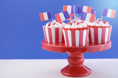 Mutlu Bastille günü cupcakes. 