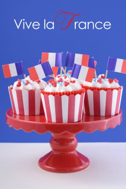 Mutlu Bastille günü cupcakes. 