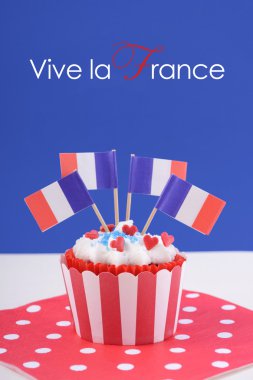 Mutlu Bastille günü cupcake. 