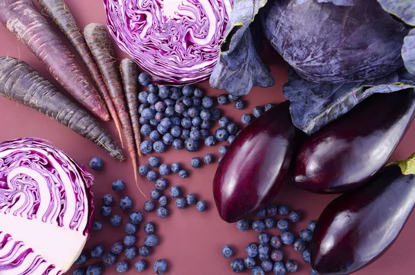 Purple fruits and vegetables — Stock Photo, Image
